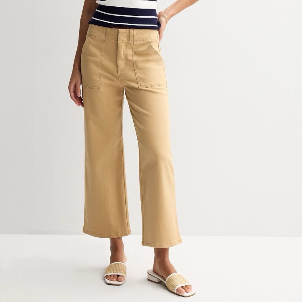 Draper James Wide-Leg Utility Pants in Khaki